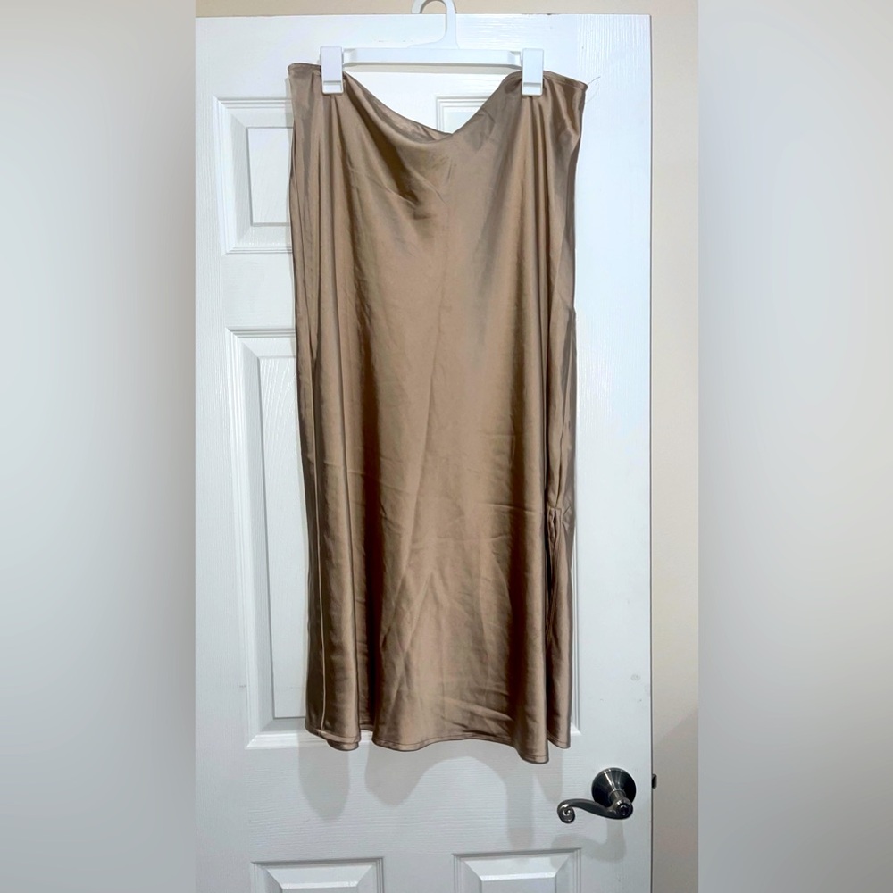 Satin midi skirt